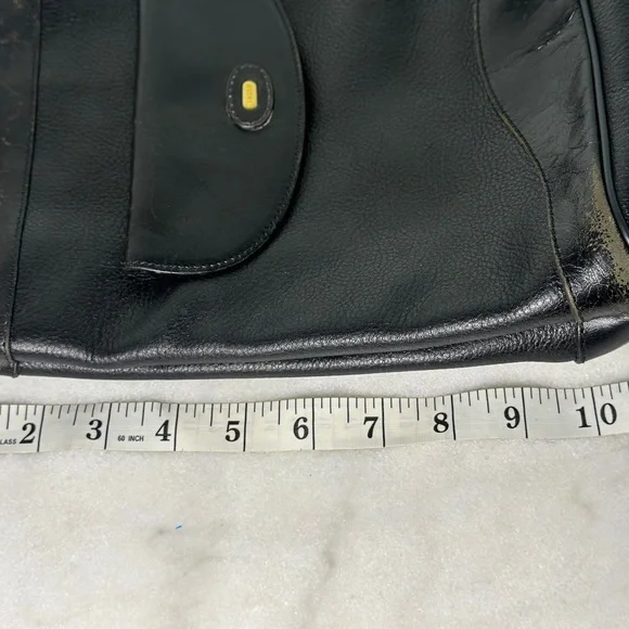 Vintage Bally Pebble Leather Bucket Shoulder Bag Gold Chain Front Flap Pocket - Picture 8 of 8